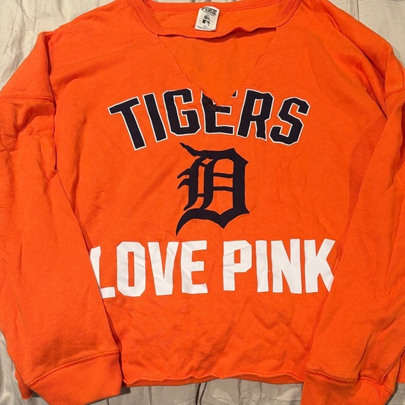 PINK Victoria's Secret Other - Love Pink Tigers Orange Crewneck Sweatshirt